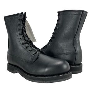 Addison Men 9.5R Black‎ Steel Toe 8 inch Safety Work Boots DSCP Made USA